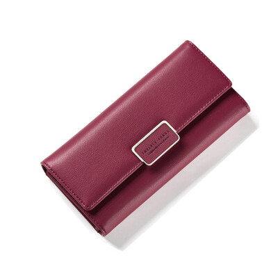 

Твердые элегантные женские кошельки Длинный кошелек Ladies Pu Leather Многофункциональный держатель для карт памяти
