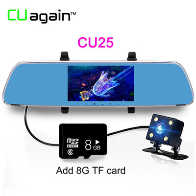 

CU25 DVRS FHD 1080P Автомобильная камера Двойной обзор объектива Зеркало G-Sensor Движение Обнаружение парковки Зеркало Регистратор видеорегистратора