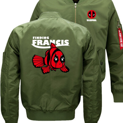 

deadpool Francis Francis Bomber Flight Flying Jacket Winter thicken Warm Zipper Men Jackets Anime Mens Casual Coat