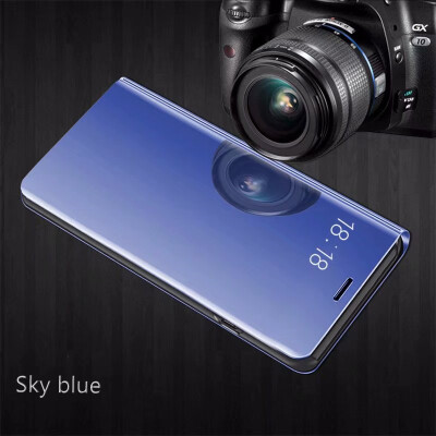 

Huawei Enjoy 7S Luxury Slim Mirror Flip Shell Stand Leather Smart Clear View Window Cover Phone Case