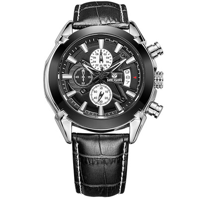 

MEGIR Original Men Quartz Watch Reloj Hombre Leather Business Watches Man Clock Chronograph Army Military Watch Sport Male