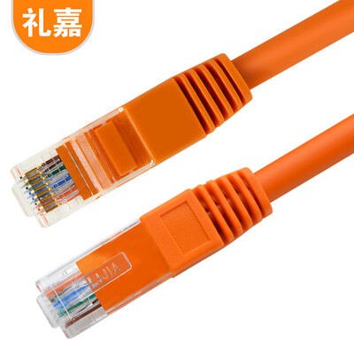

LIJIA LJ-501V Super five pure oxygen-free copper unshielded jumper high-speed copper network cable CAT5e hundred megabytes finished eight-core computer twisted pair cable orange 1 meter