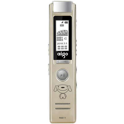 

Patriot (aigo) Диктофон R6633 16G Mini Professional HD Удаленное шумоподавление Двойная система питания TF Card Расширение Голосовое управление Подлинное обучение / Встреча с Silver