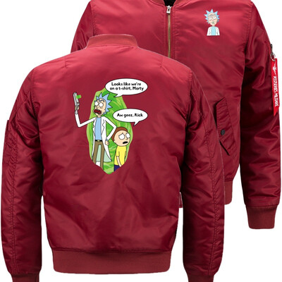 

Rick&Morty Aw geez Bomber Flight Flying Jacket Winter thicken Warm Zipper Men Jackets Anime Mens Casual Coat