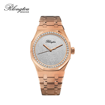 

RlongTou Wrist watch men Royal series 108M-T-B Babysbreath Rose gold steel strip