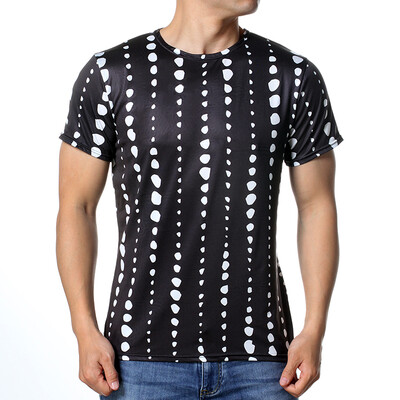 

Fashion Mens Short Sleeve Round Neck Pullover Printing T-Shirt