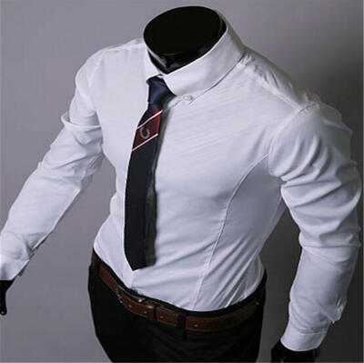 

Men Shirt British Style Business Long-Sleeve Male Slim fit Casual Shirts Mens Clothing White Black wine Shirts men