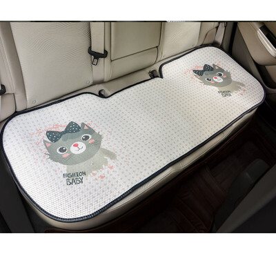 

Purple wind chime car seat summer 3D cartoon no back ice silk car seat four seasons universal single strip long slip non-tie tied office seat cushion KT three long pad small gray cat