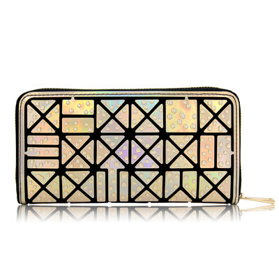 

Milisente Women Leather Wallet Female Colorful Clutch Purse Ladies Zipper Geometric Standard Wallets