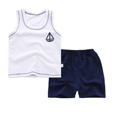 

Summer Baby Clothing Set Cartoon Boys Girls Children Clothes Set Sport Infant Kid Suits Tracksuits Cotton Vest Pants