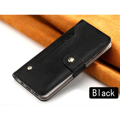 

Luxury Genuine Leather flip Case For Samsung S6 S7 S8 Plus Note 8 Litchi Texture Card slot phone cover