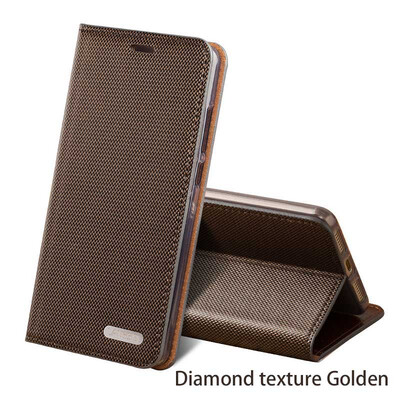 

Business style Genuine Leather flip Case For Samsung S6 S7 S8 Plus Note 8 Diamond texture 3 card slots phone cover
