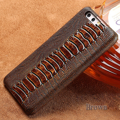 

Genuine Leather Phone Case For Huawei P10 Plus Case Ostrich Foot Texture For P20 Pro Back Cover