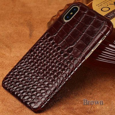 

Genuine Leather Phone Case For iPhone X Case Crocodile Texture Back Cover For 6 6S 7 8 Plus Note Case