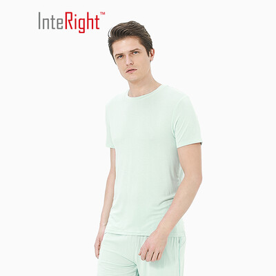 

INTERIGHT bottoming shirt mens mint antibacterial round neck short sleeve bottoming shirt lavender