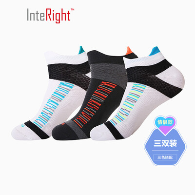 

INTERIGHT boat socks for men&women moisture wicking function double ear foot protection sports boat socks three pairs of boxed mixed color female