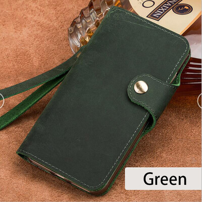 

LANGSIDI Genuine Leather flip Phone Case For iPhone X 6 6S 7 8 Plus retro crazy horse leather buckle style flip cover