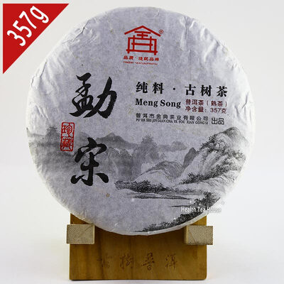 

2016 год Мэн Песня Старые деревья Спелый Pu Er Shu Puer Tea 357 g Jin Dian Factory Pu'er Aged puerh лучший органический чай