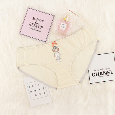 

Xia Weifang womens underwear playful cute Tuzki cotton soft&comfortable girl triangle briefs 4238 Big rabbit yellow M