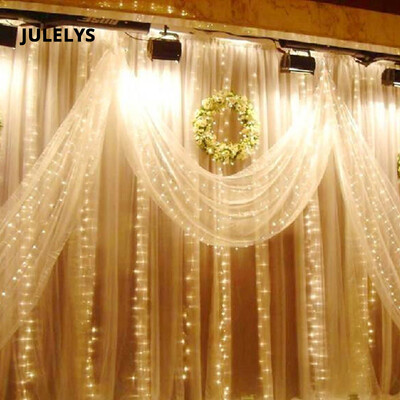 

JULELYS 8M x 3m 800 Bulbs LED Curtain Festoon Lights Wedding Decorations Christmas Garland Outdoor Gerlyanda For Holiday Decor