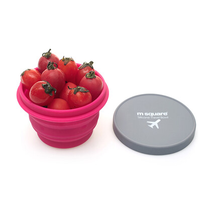 

m square travel outdoor portable tableware folding silicone bowl cup mug cup drinking cup telescopic cup travel camping travel supplies pink large bowl