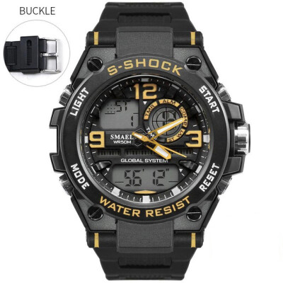 

SMAEL Luxuly Mens Wrist Watch Gold Digital Watch Man Waterproof 50m LED Clock Man Digital Watch Man Sport Watch S hock