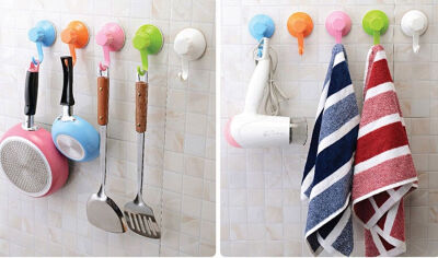 

NicerDicer 6 Plastic Removable Suction Cup Sucker Wall Window Bathroom Kitchen Hanger Hooks 96517