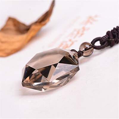 

Natural Stones Smoky Quartz Pendants Rope Necklace Brown Crystal Quartz Citrine Gemstone Energy Gift For Love Jewelry Point Star