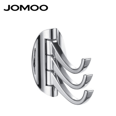 

JOMOO Robe Hook Zinc Alloy Wall Hook Modern Bathroom Revolve Towel Bar Cloth Coat Hooks Chrome Three Tiers Bathroom Accessories