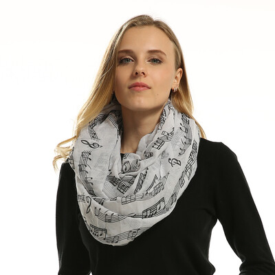 

Fashion Loop Shawl Vintage Music Note Sheet Music Piano Note Printed Ring Scarf Snood Women Winter Scarf Echarpes Foulard Femme