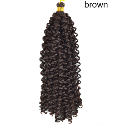 

Chorliss Curly Crochet Braids Hair Synthetic Hair Extensions Ombre Braiding Hair for Women Children Weave Bug Brown Black 14Inch