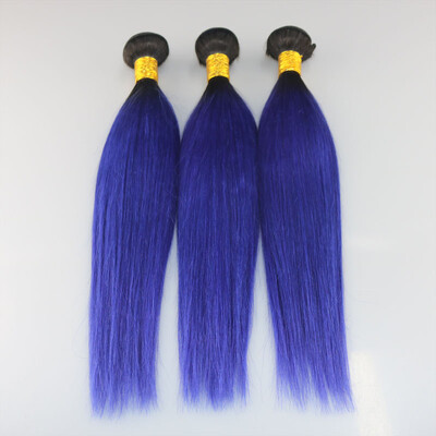 

Ombre Human Hair 1BPurple Brazilian Straight Hair Sew In Weft 8A Grade Virgin Brazilian Hair Extension 4 Bundles Weave Thick