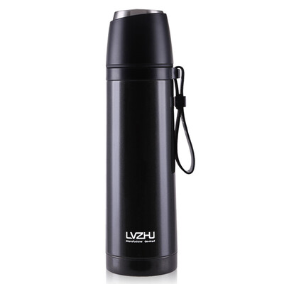 

Jingdong supermarket] green beads lvzhu 400ml vacuum insulation cup 304 stainless steel straight cup body outdoor sports portable rope men and women children holding water cup K157 agate red