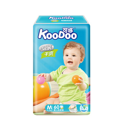 

KooDoo diaper silver loaded dry baby diaper medium  code 60 pieces 6-11kg