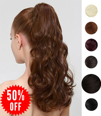 

Rhyme Super Light 85g 16 "Wrap Around Synthetic Hair Ponytail Clip в наращивании волос Длинные натуральные кудрявые волнистые воло