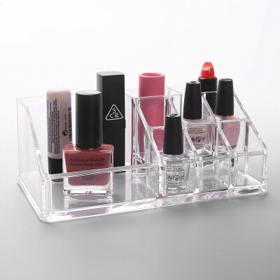 

Wanshijia transparent acrylic desktop lipstick seat 16 grid lipstick stand display lip gloss lipstick storage box large lattice lipstick box JD-ZP07