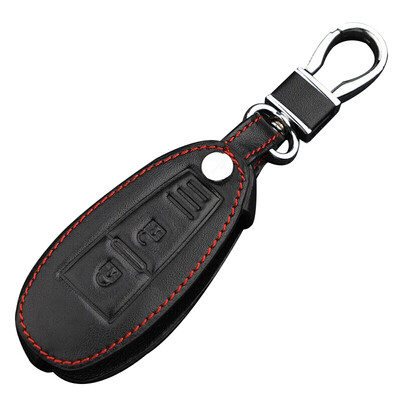 

Hua ornaments Suzuki Fengqi key bag folding three-button black car leather key case