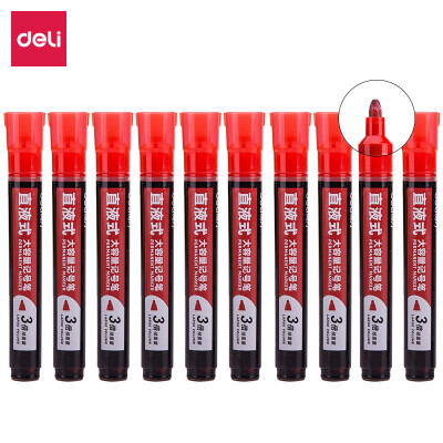 

Deli deli 10 large-capacity direct liquid logistics oily marker red S568