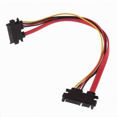 

Huayuan Male to Female 7+15 Pin Serial SATA Data Power Combo Extension Cable /F 22P