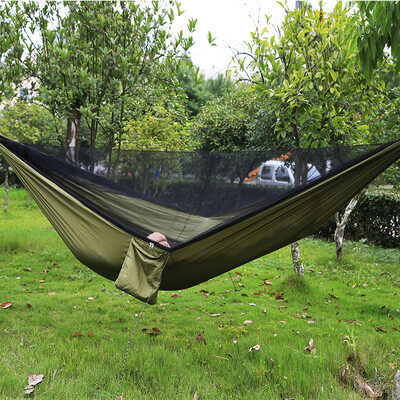 

Automatic speed double parachute deployment mosquito hammock 290140 with wind rope nail