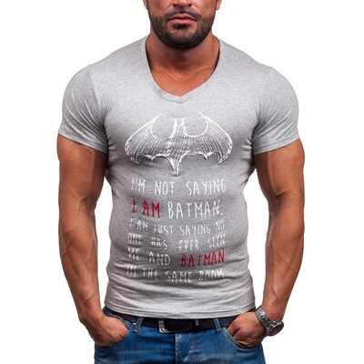 

Mens summer cotton V-neck short-sleeved T-shirt