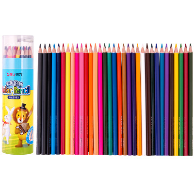 

Deli deli 36 color student triangle color pencil student painting color lead set 6593