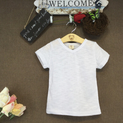 

Little Bitty 2017 summer pure t shirt kids child short sleeve clothes t-shirts baby girls children t shirts solid color
