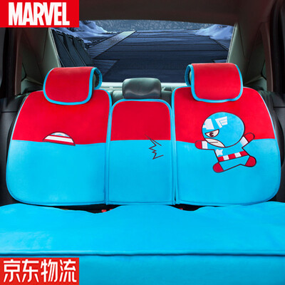 

Marvel car seat universal winter plush seven-piece rear seat cushion autumn&winter new non-slip car back warmth velvet seat cover US captain