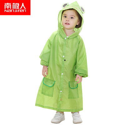 

Antarctic childrens raincoat boys&girls cartoon primary school poncho green frog standard code recommended height 105-125cm