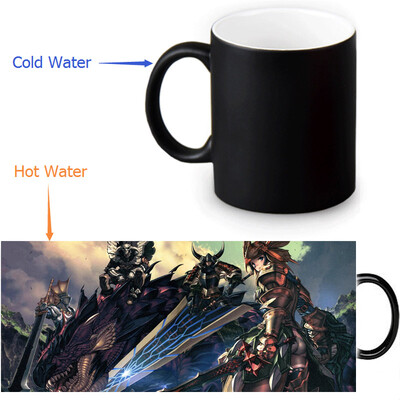 

Monster Hunter Manga 350ml/12oz Heat Reveal Mug Color Change Coffee Cup Sensitive Morphing Mugs Magic Mug Milk Tea Cups