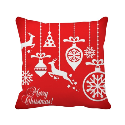 

Christmas Elk Bulb Snowflake Tree Festival Square Throw Pillow Insert Cushion Cover Home Sofa Decor Gift