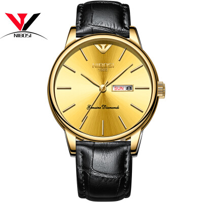 

Saat NIBOSI Business Ultra Thin Mens Watches 2018 Top Brand Luxury Quartz Stainless Steel Watches Men Fashion Calendar Date Week