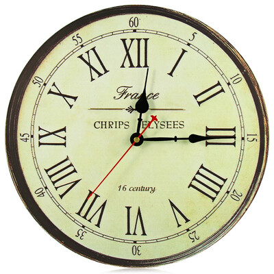 

Silent Retro Roman Numerals Wooden Decorative Round Wall Clock