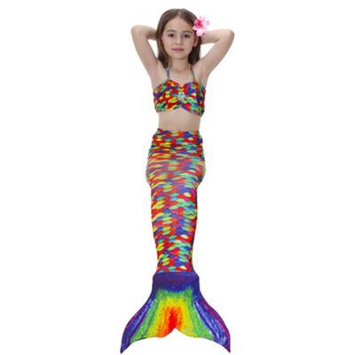 

Children Little Mermaid Tail Costume Ariel Bikini Summer Swimsuit Evening Dress child girl bikini Bathing Suit Beach Swim Wear